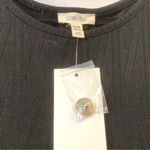 NWT Como Blu Jet Black Top Blouse Size XL - Picture 7 of 9
